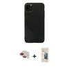 MARSİLYAN™- iPhone 11 Pro Max Kılıf Kozmos Yansıma Özel Seri - Siyah 6D Mat Seramik Hayalet Nano Ekran Koruyucu + Pers Alüminyum Kamera Lens - KI