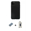 MARSİLYAN™- iPhone 11 Pro Max Kılıf Kozmos Yansıma Özel Seri - Siyah Bilvis Hayalet Cam Ekran Koruyucu + Gümüş Metal Kamera Lens Koruma Cam