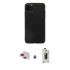 MARSİLYAN™- iPhone 11 Pro Max Kılıf Kozmos Yansıma Özel Seri - Siyah Bilvis Hayalet Cam Ekran Koruyucu + Pers Alüminyum Kamera Lens - KI