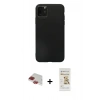 MARSİLYAN™- iPhone 11 Pro Max Kılıf Kozmos Yansıma Özel Seri - Siyah Mat Seramik Nano Ekran Koruyucu + Pers Alüminyum Kamera Lens - KI