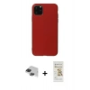 MARSİLYAN™- iPhone 11 Pro Max Kılıf Kozmos Yansıma Özel Seri - Siyah Mat Seramik Nano Ekran Koruyucu + Pers Alüminyum Kamera Lens - SH