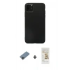 MARSİLYAN™- iPhone 11 Pro Max Kılıf Kozmos Yansıma Özel Seri - Siyah Mat Seramik Nano Ekran Koruyucu + Siyah Shine Kamera Lens Koruma Cam