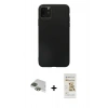 MARSİLYAN™- iPhone 11 Pro Max Kılıf Kozmos Yansıma Özel Seri - Siyah Mat Seramik Nano Ekran Koruyucu + Pers Alüminyum Kamera Lens - YL