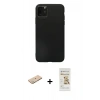 MARSİLYAN™- iPhone 11 Pro Max Kılıf Kozmos Yansıma Özel Seri - Siyah Mat Seramik Nano Ekran Koruyucu + Yeşil Renkli Kamera Lens Koruma Cam