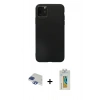 MARSİLYAN™- iPhone 11 Pro Max Kılıf Kozmos Yansıma Özel Seri - Siyah Polymer Nano Ekran Koruyucu + Pers Alüminyum Kamera Lens - LT