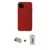 MARSİLYAN™- iPhone 11 Pro Max Kılıf Kozmos Yansıma Özel Seri - Siyah Polymer Nano Ekran Koruyucu + Rainbow Kamera Lens Koruma Cam - YL