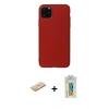 MARSİLYAN™- iPhone 11 Pro Max Kılıf Kozmos Yansıma Özel Seri - Siyah Polymer Nano Ekran Koruyucu + Sarı Renkli Kamera Lens Koruma Cam