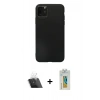 MARSİLYAN™- iPhone 11 Pro Max Kılıf Kozmos Yansıma Özel Seri - Siyah Polymer Nano Ekran Koruyucu + Kamera Lens Koruma Cam - SF