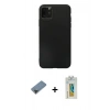 MARSİLYAN™- iPhone 11 Pro Max Kılıf Kozmos Yansıma Özel Seri - Siyah Polymer Nano Ekran Koruyucu + Siyah Metal Kamera Lens Koruma Cam