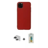 MARSİLYAN™- iPhone 11 Pro Max Kılıf Kozmos Yansıma Özel Seri - Siyah Polymer Nano Ekran Koruyucu + Pers Alüminyum Kamera Lens - SH