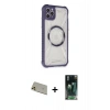 MARSİLYAN™- iPhone 11 Pro Max Kılıf Kutup Modern - Şeffaf 360 Full Body Arka Koruyucu + Rainbow Kamera Lens Koruma Cam - GD