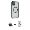 MARSİLYAN™- iPhone 11 Pro Max Kılıf Kutup Modern - Şeffaf Pasifik Cam Ekran Koruyucu + Kamera Lens Koruma Cam - SF
