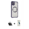 MARSİLYAN™- iPhone 11 Pro Max Kılıf Kutup Modern - Şeffaf Pasifik Cam Ekran Koruyucu + Kamera Lens Koruma Cam - SF