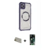 MARSİLYAN™- iPhone 11 Pro Max Kılıf Kutup Modern - Siyah 360 Mat Full Body Arka Koruyucu + Rainbow Kamera Lens Koruma Cam - GD