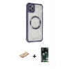 MARSİLYAN™- iPhone 11 Pro Max Kılıf Kutup Modern - Siyah 360 Mat Full Body Arka Koruyucu + Renkli Kamera Lens Koruma Cam - TU