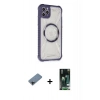 MARSİLYAN™- iPhone 11 Pro Max Kılıf Kutup Modern - Siyah 360 Mat Full Body Arka Koruyucu + Shine Kamera Lens Koruma Cam - SH