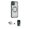 MARSİLYAN™- iPhone 11 Pro Max Kılıf Kutup Modern - Siyah 360 Mat Full Body Arka Koruyucu + Pers Alüminyum Kamera Lens - YL
