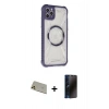 MARSİLYAN™- iPhone 11 Pro Max Kılıf Kutup Modern - Siyah 3D Antistatik Hayalet Cam Ekran Koruyucu + Rainbow Kamera Lens Koruma Cam - GD