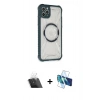 MARSİLYAN™- iPhone 11 Pro Max Kılıf Kutup Modern - Siyah 3D Antistatik Seramik Nano Ekran Koruyucu + Kamera Lens Koruma Cam - SF