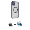 MARSİLYAN™- iPhone 11 Pro Max Kılıf Kutup Modern - Siyah 3D Antistatik Seramik Nano Ekran Koruyucu + Kamera Lens Koruma Cam - SF