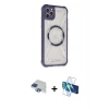MARSİLYAN™- iPhone 11 Pro Max Kılıf Kutup Modern - Siyah 3D Antistatik Seramik Nano Ekran Koruyucu + Pers Alüminyum Kamera Lens - LT