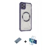 MARSİLYAN™- iPhone 11 Pro Max Kılıf Kutup Modern - Siyah 3D Antistatik Seramik Nano Ekran Koruyucu + Shine Kamera Lens Koruma Cam - MI