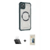 MARSİLYAN™- iPhone 11 Pro Max Kılıf Kutup Modern - Siyah 6D Mat Seramik Hayalet Nano Ekran Koruyucu + Kamera Lens Koruma Cam - SF