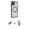 MARSİLYAN™- iPhone 11 Pro Max Kılıf Kutup Modern - Siyah 6D Mat Seramik Hayalet Nano Ekran Koruyucu + Metal Kamera Lens Koruma Cam - GS