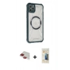 MARSİLYAN™- iPhone 11 Pro Max Kılıf Kutup Modern - Siyah 6D Mat Seramik Hayalet Nano Ekran Koruyucu + Pers Alüminyum Kamera Lens - KI