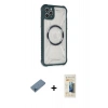 MARSİLYAN™- iPhone 11 Pro Max Kılıf Kutup Modern - Siyah 6D Mat Seramik Hayalet Nano Ekran Koruyucu + Shine Kamera Lens Koruma Cam - MI