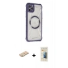 MARSİLYAN™- iPhone 11 Pro Max Kılıf Kutup Modern - Siyah 6D Mat Seramik Hayalet Nano Ekran Koruyucu + Yeşil Renkli Kamera Lens Koruma Cam