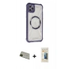 MARSİLYAN™- iPhone 11 Pro Max Kılıf Kutup Modern - Siyah 6D Mat Seramik Hayalet Nano Ekran Koruyucu + Rainbow Kamera Lens Koruma Cam - YL