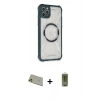 MARSİLYAN™- iPhone 11 Pro Max Kılıf Kutup Modern - Siyah Joko Magic 5D Hayalet Cam + Rainbow Kamera Lens Koruma Cam - GD