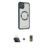 MARSİLYAN™- iPhone 11 Pro Max Kılıf Kutup Modern - Siyah Joko Magic 5D Hayalet Cam + Şeffaf Kamera Lens Koruma Cam