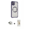 MARSİLYAN™- iPhone 11 Pro Max Kılıf Kutup Modern - Siyah Mat Seramik Nano Ekran Koruyucu + Pers Alüminyum Kamera Lens - YL