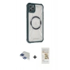 MARSİLYAN™- iPhone 11 Pro Max Kılıf Kutup Modern - Siyah Mat Seramik Nano Ekran Koruyucu + Pers Alüminyum Kamera Lens - LT