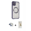 MARSİLYAN™- iPhone 11 Pro Max Kılıf Kutup Modern - Siyah Mat Seramik Nano Ekran Koruyucu + Pers Alüminyum Kamera Lens - LT