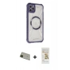 MARSİLYAN™- iPhone 11 Pro Max Kılıf Kutup Modern - Siyah Mat Seramik Nano Ekran Koruyucu + Rainbow Kamera Lens Koruma Cam - YL