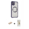MARSİLYAN™- iPhone 11 Pro Max Kılıf Kutup Modern - Siyah Mat Seramik Nano Ekran Koruyucu + Renkli Kamera Lens Koruma Cam - MI