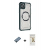 MARSİLYAN™- iPhone 11 Pro Max Kılıf Kutup Modern - Siyah Mat Seramik Nano Ekran Koruyucu + Shine Kamera Lens Koruma Cam - SABE