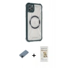 MARSİLYAN™- iPhone 11 Pro Max Kılıf Kutup Modern - Siyah Mat Seramik Nano Ekran Koruyucu + Shine Kamera Lens Koruma Cam - SH