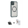 MARSİLYAN™- iPhone 11 Pro Max Kılıf Kutup Modern - Siyah Seramik Nano Ekran Koruyucu + Kamera Lens Koruma Cam - SF