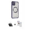 MARSİLYAN™- iPhone 11 Pro Max Kılıf Kutup Modern - Siyah Seramik Nano Ekran Koruyucu + Kamera Lens Koruma Cam - SF