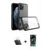 MARSİLYAN™- iPhone 11 Pro Max Kılıf Nova Asil Özel Seri - Şeffaf 360 Full Body Arka Koruyucu + Şeffaf Kamera Lens Koruma Cam