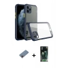 MARSİLYAN™- iPhone 11 Pro Max Kılıf Nova Asil Özel Seri - Şeffaf 360 Full Body Arka Koruyucu + Shine Kamera Lens Koruma Cam - PE