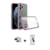MARSİLYAN™- iPhone 11 Pro Max Kılıf Nova Asil Özel Seri - Şeffaf Pasifik Cam Ekran Koruyucu + Siyah Pers Alüminyum Kamera Lens
