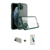 MARSİLYAN™- iPhone 11 Pro Max Kılıf Nova Asil Özel Seri - Şeffaf Pasifik Cam Ekran Koruyucu + Rainbow Kamera Lens Koruma Cam - YL
