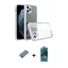 MARSİLYAN™- iPhone 11 Pro Max Kılıf Nova Asil Özel Seri - Siyah 18D Cam Ekran Koruyucu + Metal Kamera Lens Koruma Cam - GD