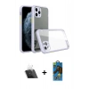 MARSİLYAN™- iPhone 11 Pro Max Kılıf Nova Asil Özel Seri - Siyah 18D Cam Ekran Koruyucu + Kamera Lens Koruma Cam - SF