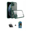 MARSİLYAN™- iPhone 11 Pro Max Kılıf Nova Asil Özel Seri - Siyah 18D Cam Ekran Koruyucu + Kamera Lens Koruma Cam - SF